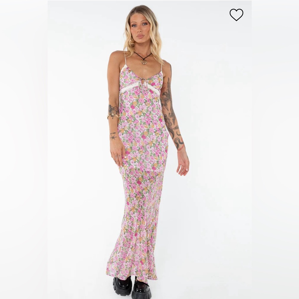 Princess Polly maxi floral pink dress